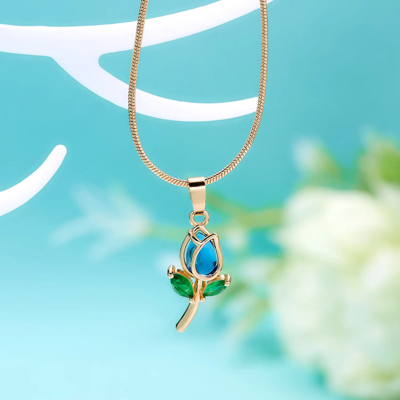 Fashion Colorful Zircon Tulip Necklace