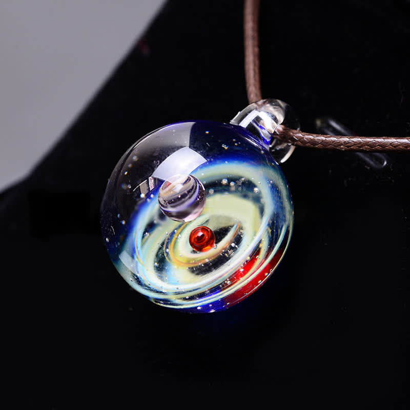 Olivenorma Fancy Cosmic Starry Sky Glass Necklace