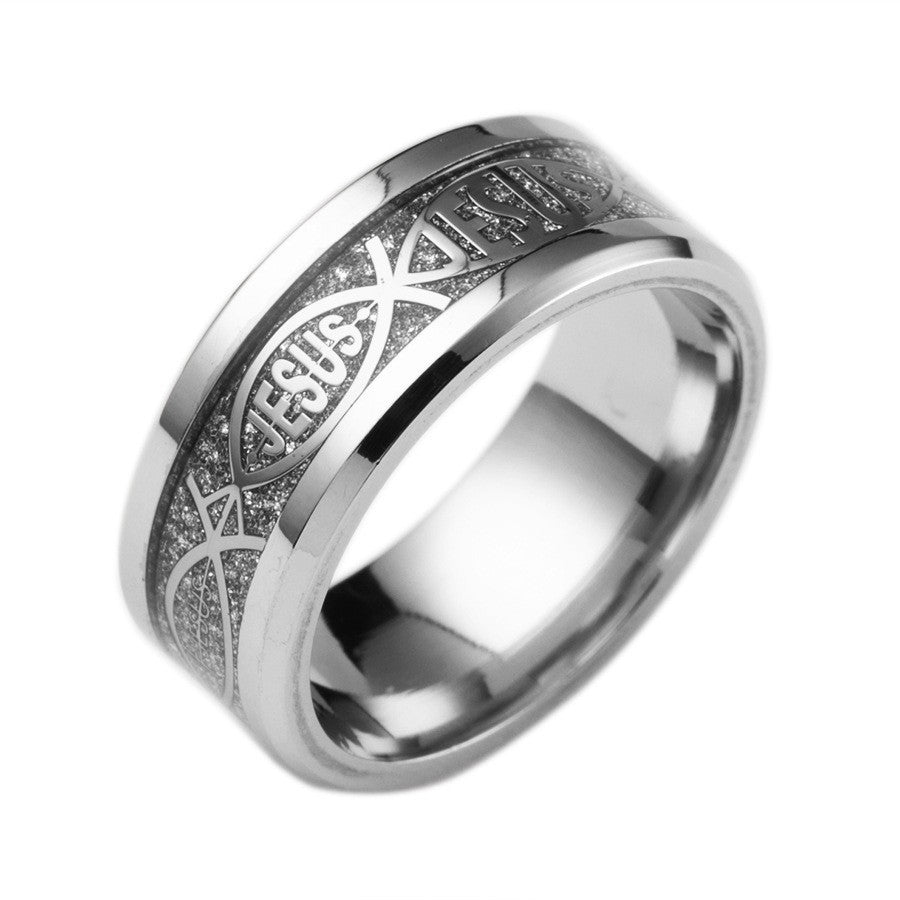 Limited Sale - 8mm Stainless Steel Jesus Ring