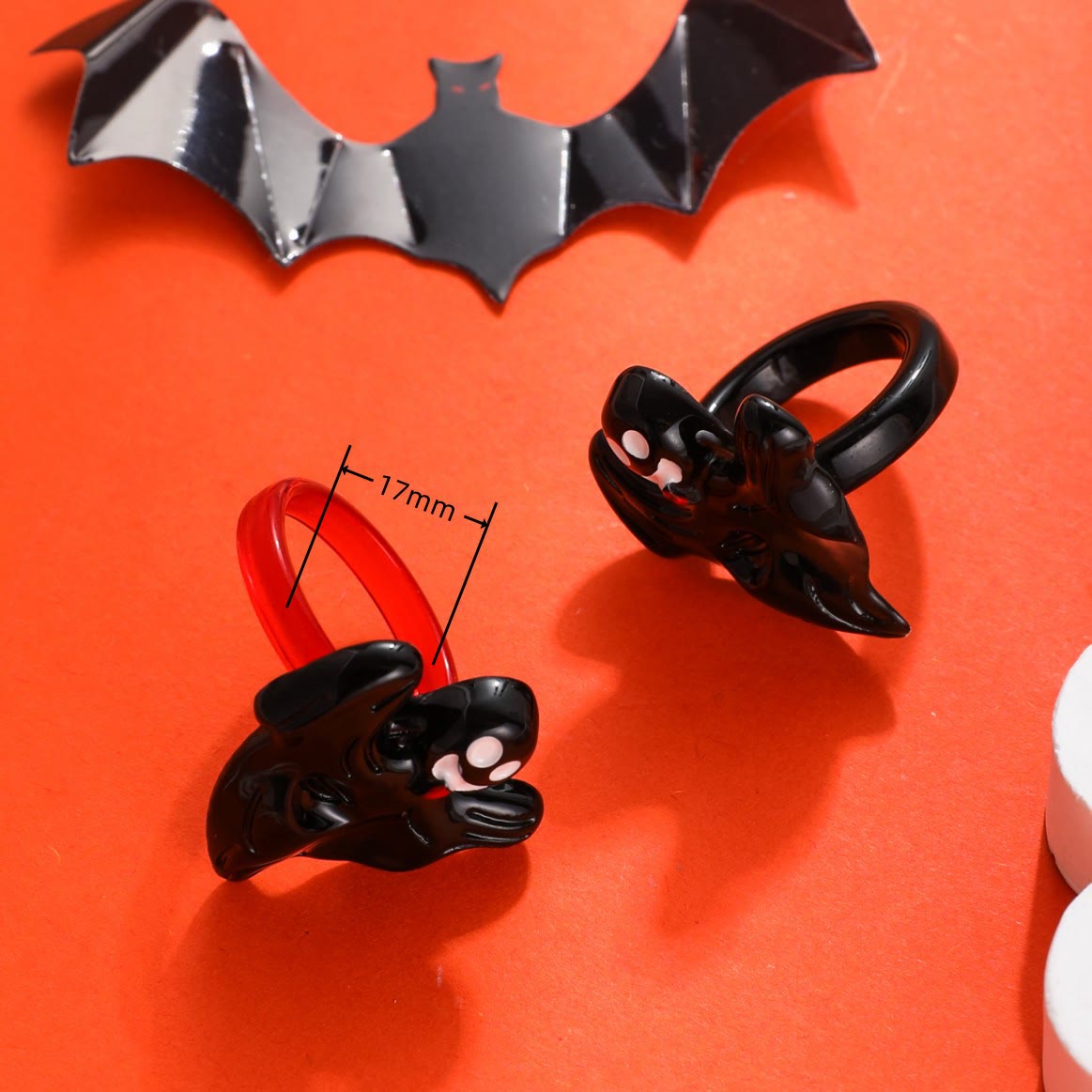 Pumpkin Bat Funny Acrylic Ring