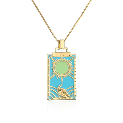 Olivenorma Moon Star Tarot Card Necklace