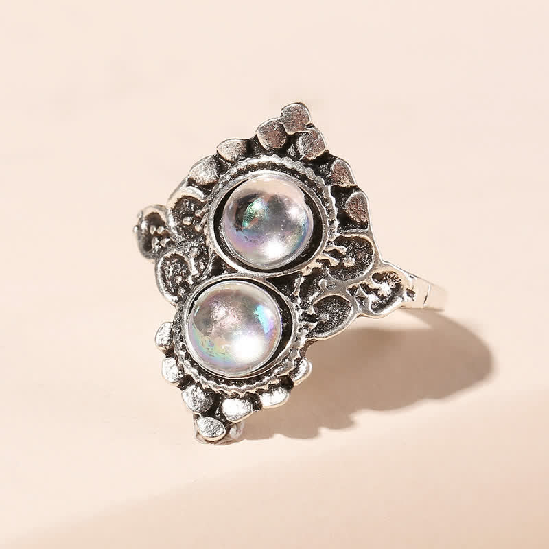 Olivenorma "Peace Source" - Double Moonstone Ring