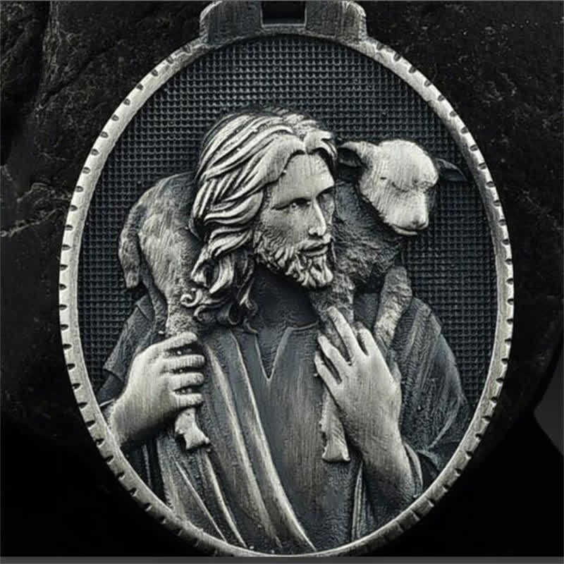 Men's Jesus And Sheep Christ Necklace