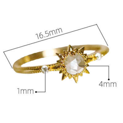 Women's Apollo Gold Sun Crystal Ring