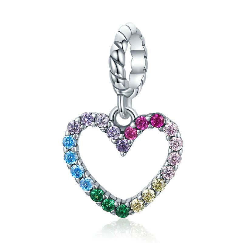 Women's Rainbow Heart Pendant Necklace