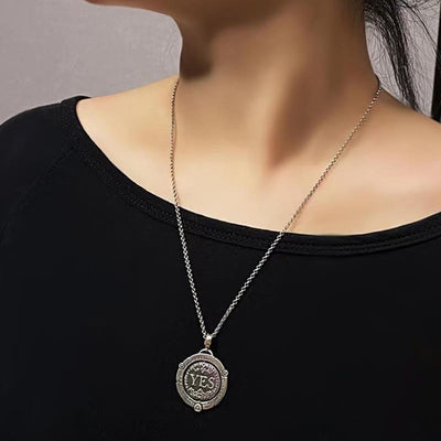 "Yes & No" Decision Coin Medal Retro Necklace