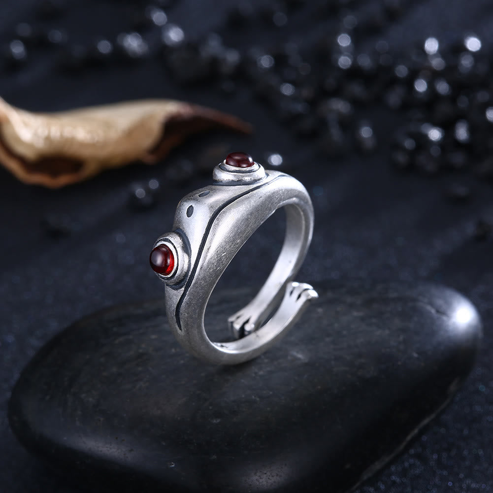 Stainless Steel Animal Silver Cute Frog Ring