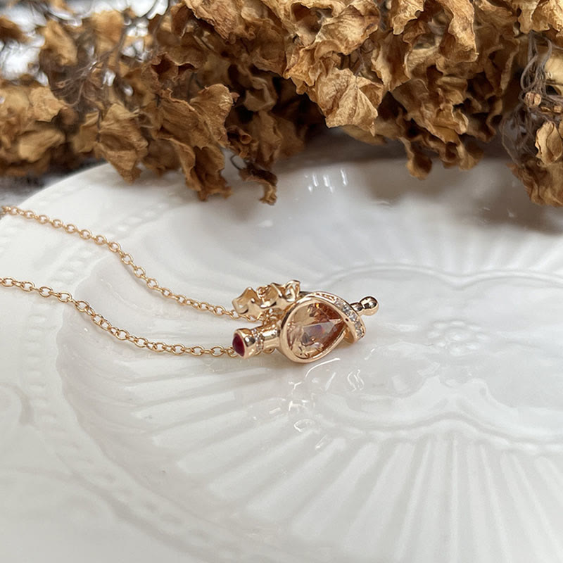 "Magic Water" - Mysterious Citrine Bottle Necklace