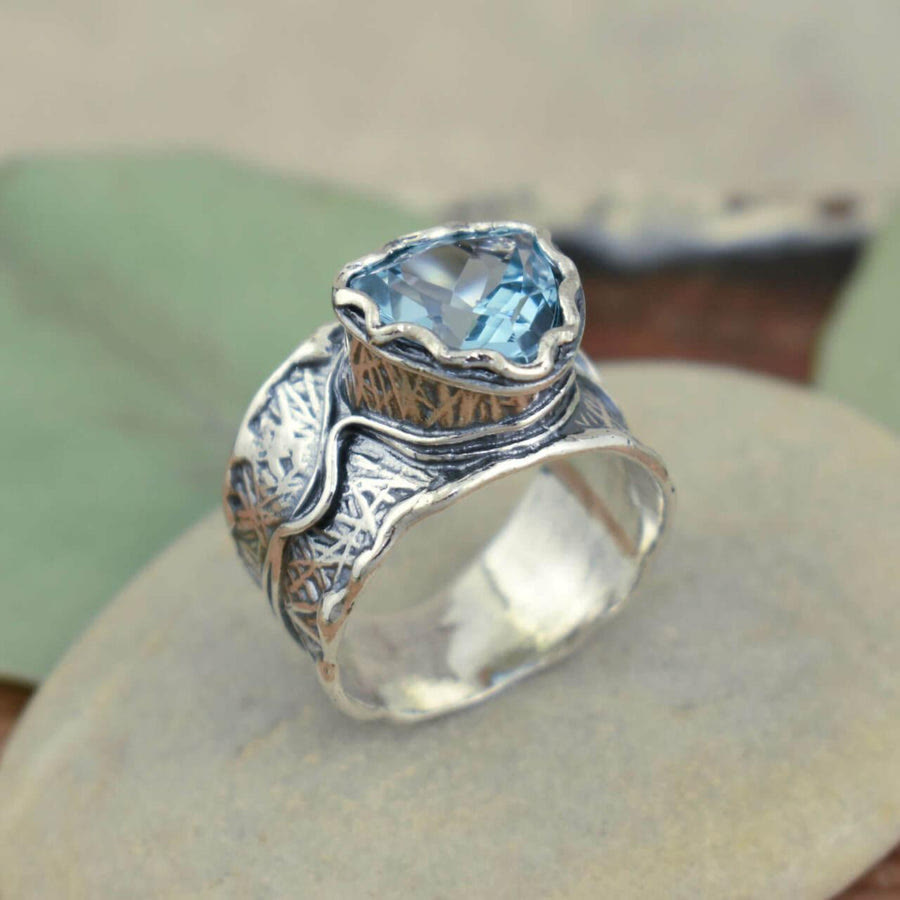 Vintage Twig Aquamarine Ring