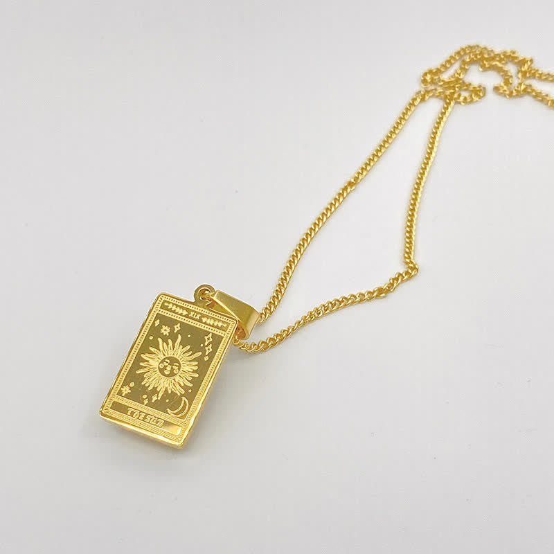 Olivenorma Tarot Card Carve Alloy Necklace