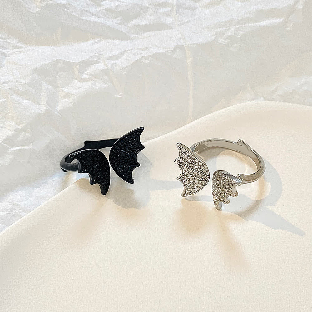 Black Bat Wings Ring