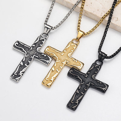 Vintage Titanium Steel Cross Necklace