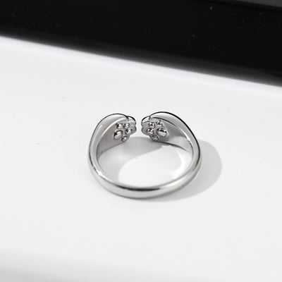 Sterling Silver Cute Cat Paw Ring