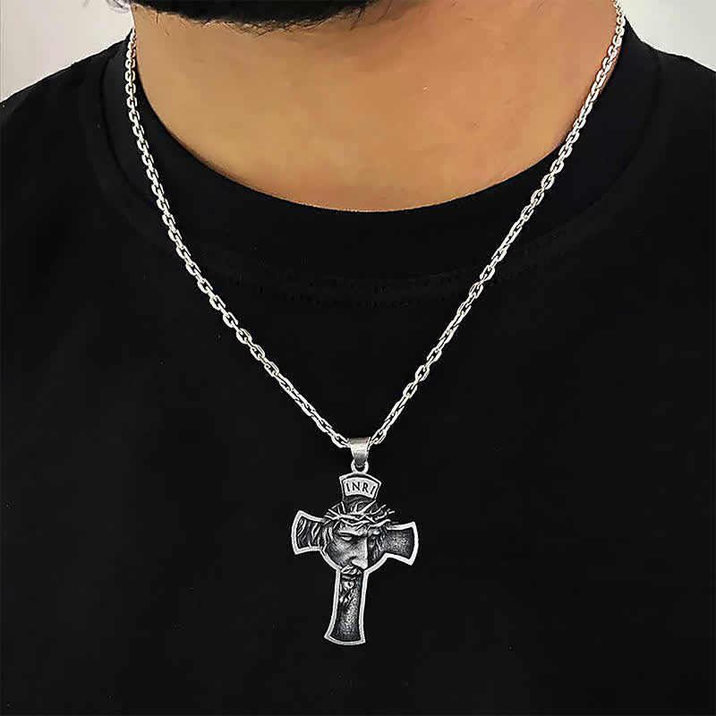 Vintage Christ Jesus Crucifix Necklace