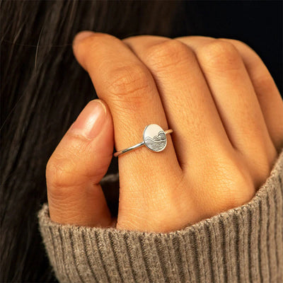 S925 Sterling Silver Sea Wave Storm Ring