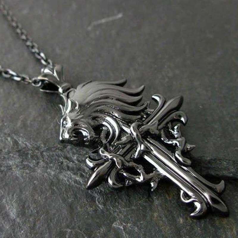Final Fantasy VIII - Black S925 Silver Necklace