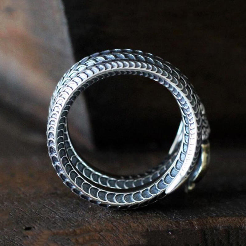 Powerful Norse Guardian: Jörmungandr Snake Ring