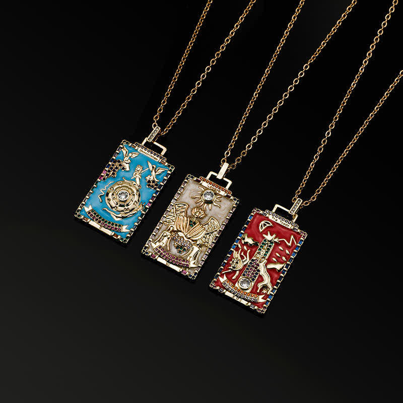 Olivenorma Enamel Major Tarot Card Necklace