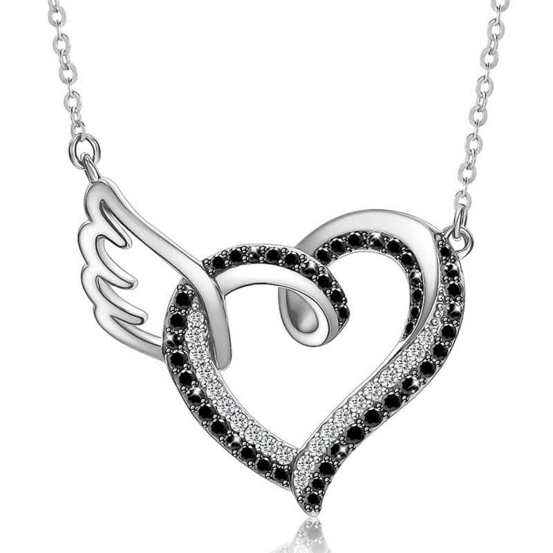 Memorial Heart Angel Wing Necklace