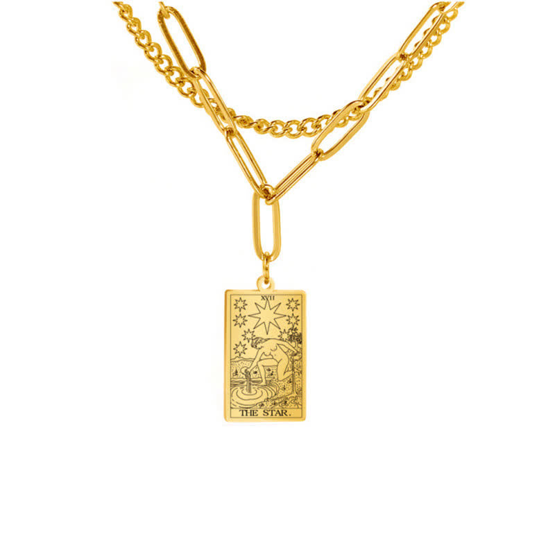 Olivenorma Tarot Card Double Chain Necklace