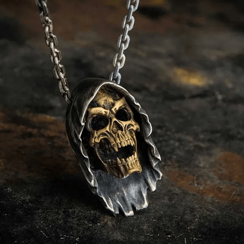 Men's Viking Skeleton Reaper Necklace