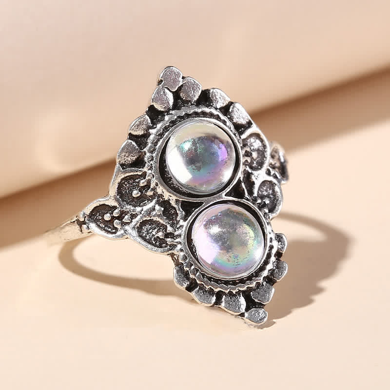 Olivenorma "Peace Source" - Double Moonstone Ring