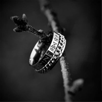 Viking Mystical Runic Rotating Ring