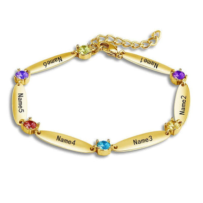 Olivenorma Family Names and Birthstones Bracelet