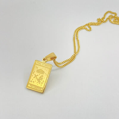 Olivenorma Tarot Card Carve Alloy Necklace