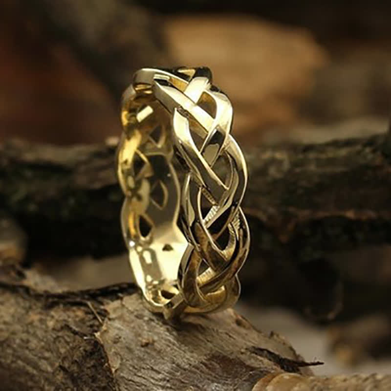 Antique Gold Braided Wrap Openwork Ring