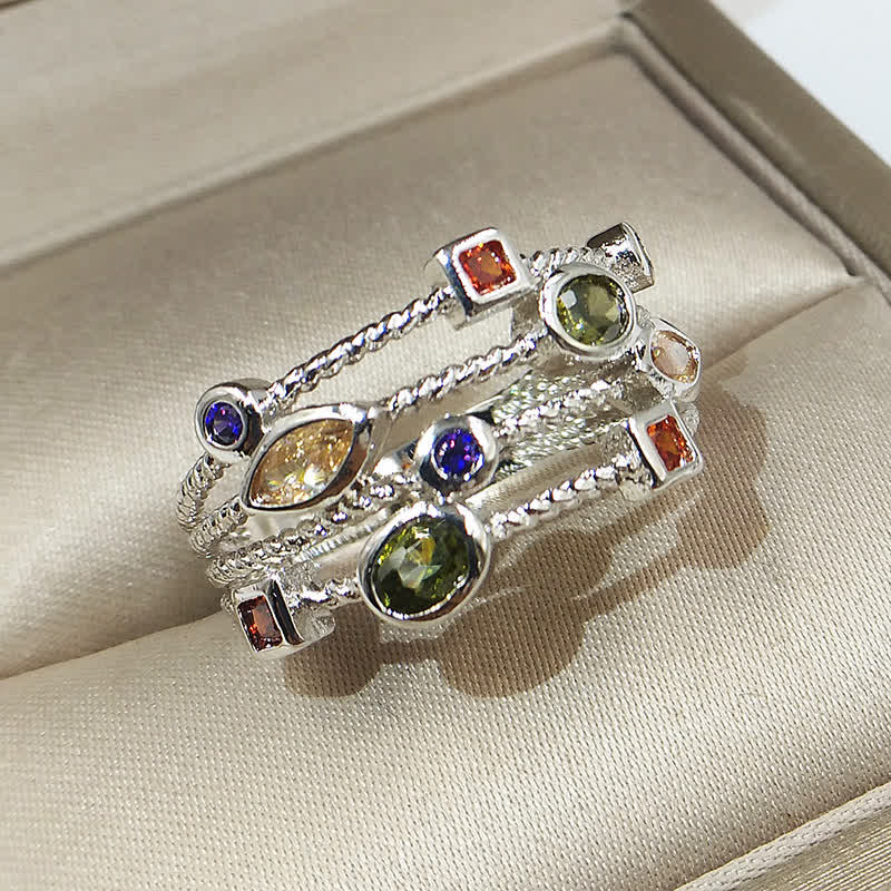 Creative Color Micro-set Zircon Ring