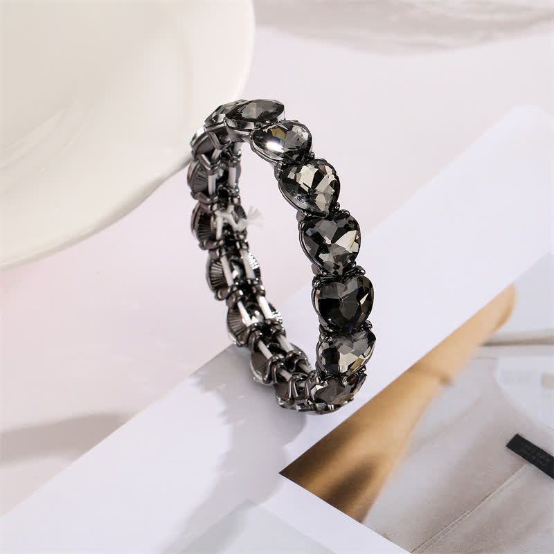 Women's Heart Rhinestone Stretchy Bracelet