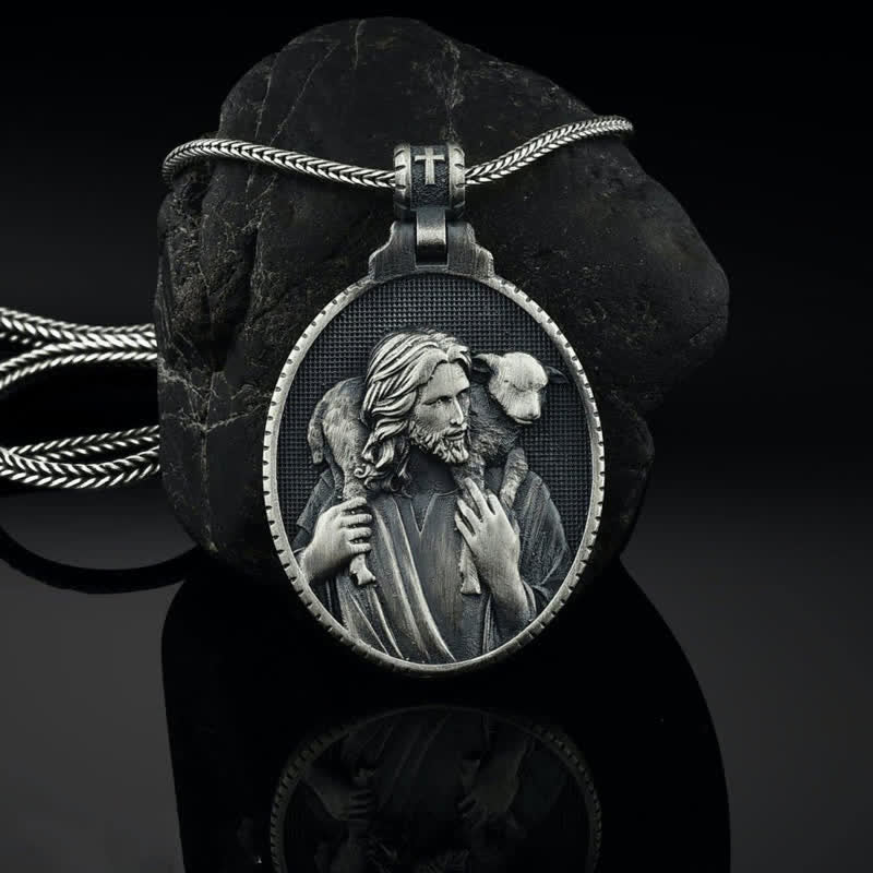 Men's Jesus And Sheep Christ Necklace