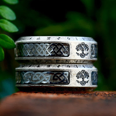 Men's Viking Runes Tree Of Life Ring