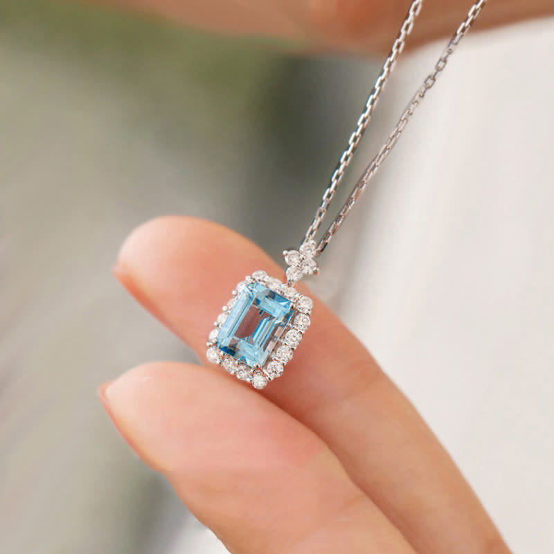 Delicate Aquamarine Blue Topaz Necklace