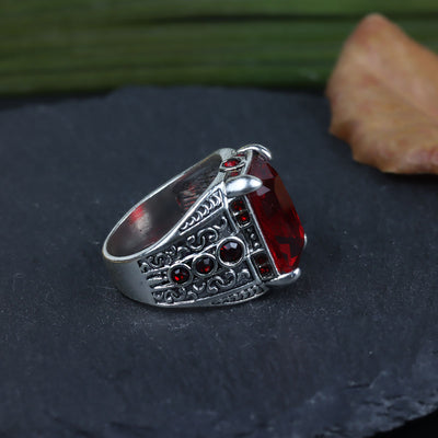 Vintage Silver Ruby Ring