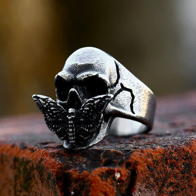 Men's Majestic Moth Skull Ring