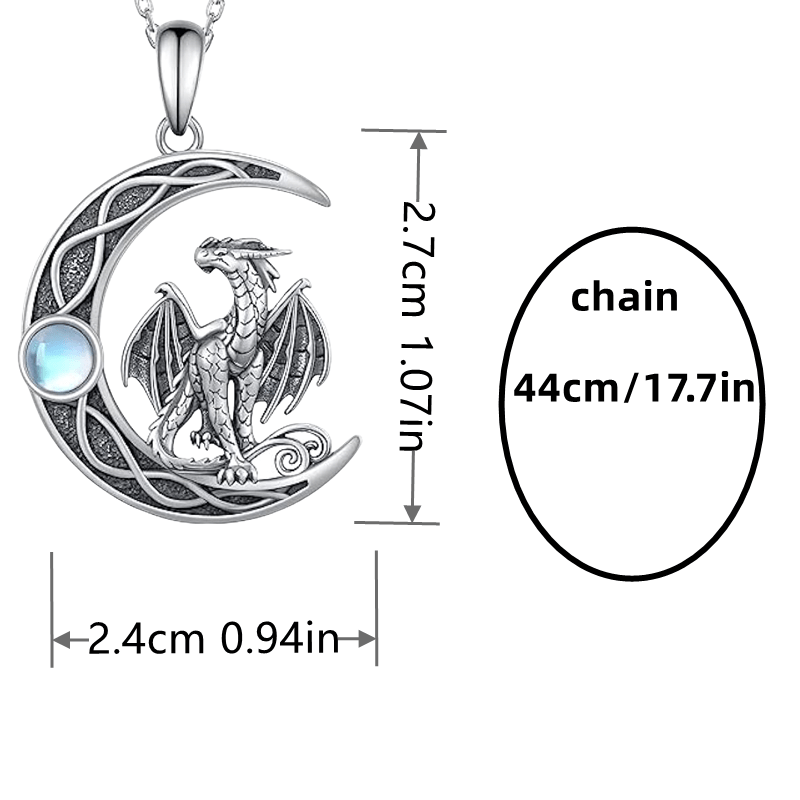 Creative Moon & Dragon Pendant Necklace