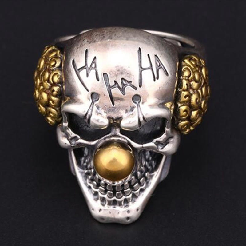 Men's Stainless Steel Clown Skull Ring