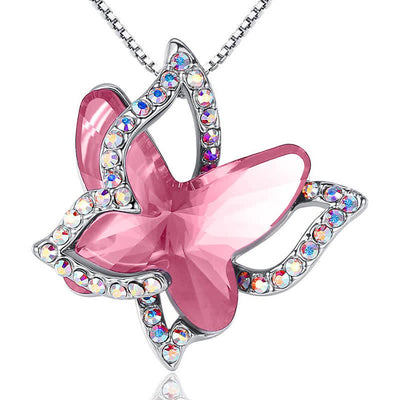 "Spread Your Wing" - Butterfly Birthstone Crystal Necklace