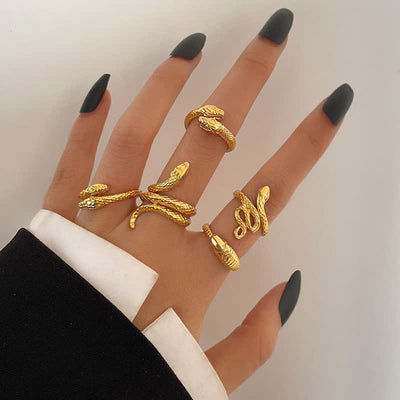 10Pcs Women's Bohemian Geometric Ring Set - #22 - image 22