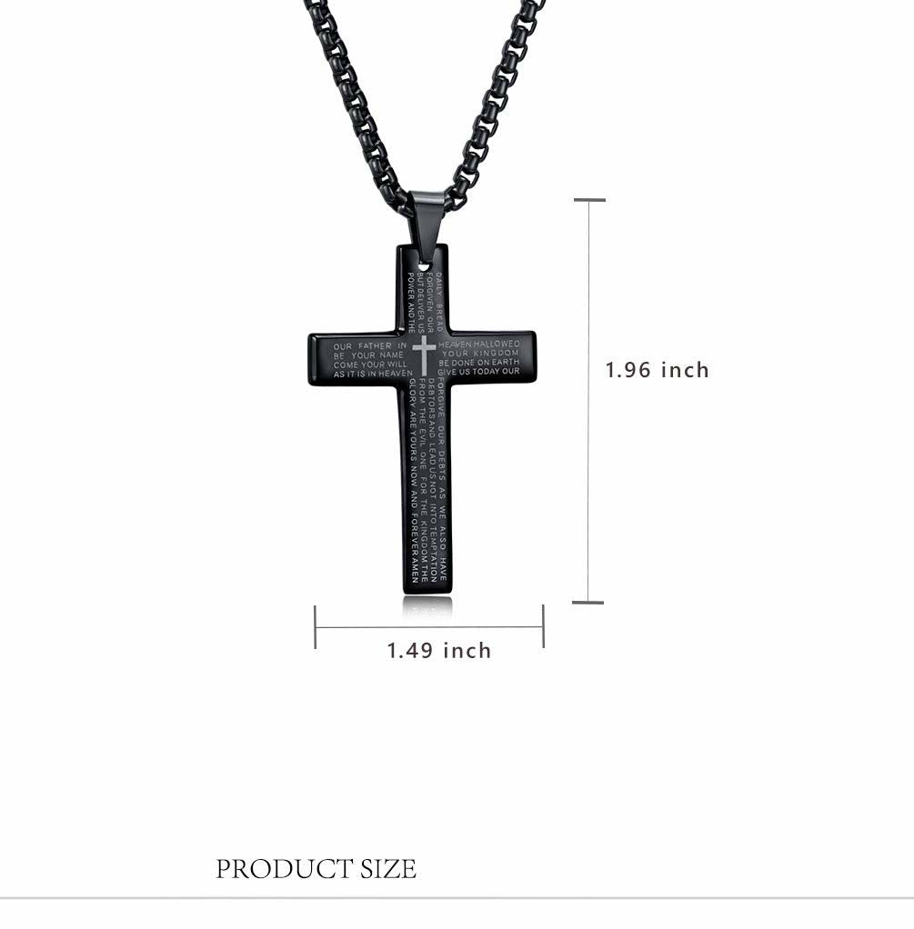 FREE Today: Men's Cross Necklace with Lord's Prayer