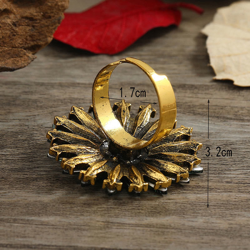 Retro Creative Exaggerated Sunflower Ring