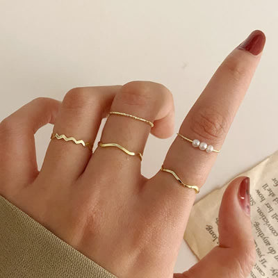 10Pcs Women's Bohemian Geometric Ring Set - #23 - image 23