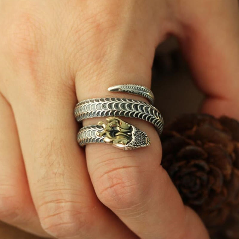 Powerful Norse Guardian: Jörmungandr Snake Ring