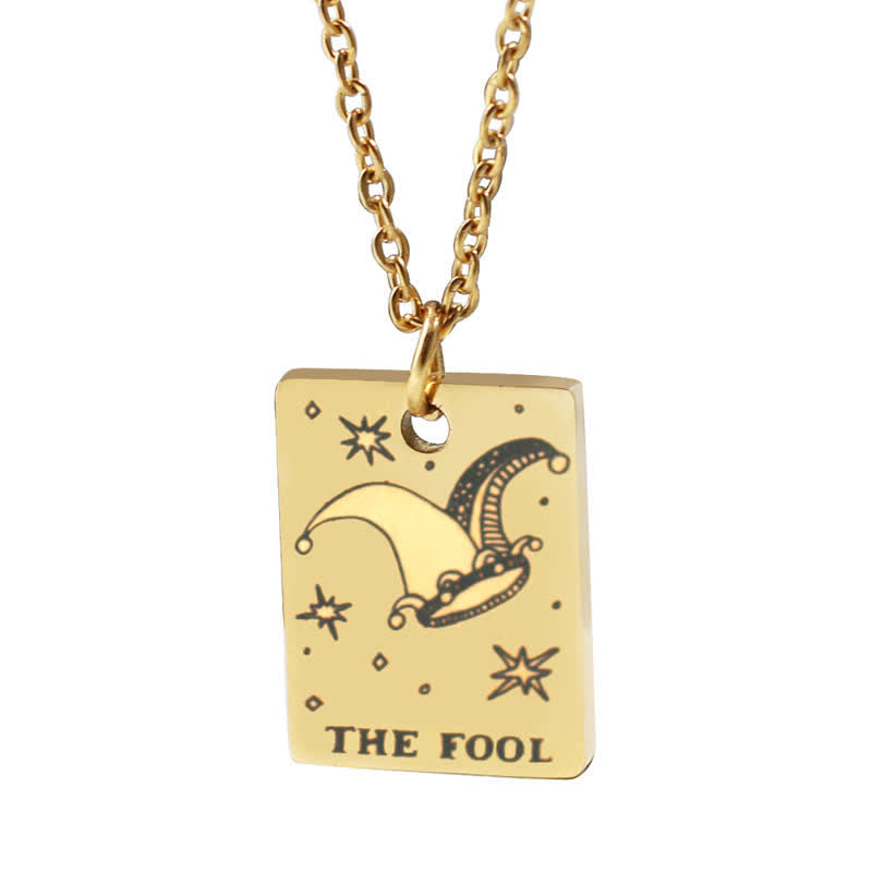 Retro Carve Tarot Card Divination Necklace