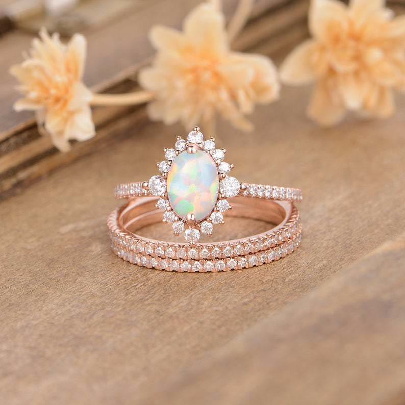 FREE Today: Romantic Opal Zircon 3-Piece Ring