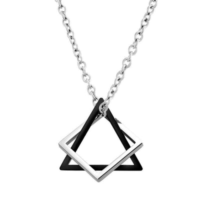 Modern Geometric Square Triangle Necklace