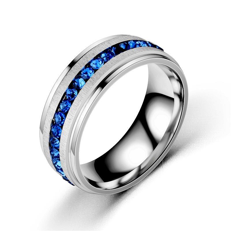 Men's Fashion Single Row Zircon Ring