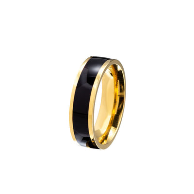 Two Tone Black & Yellow Gold Ring